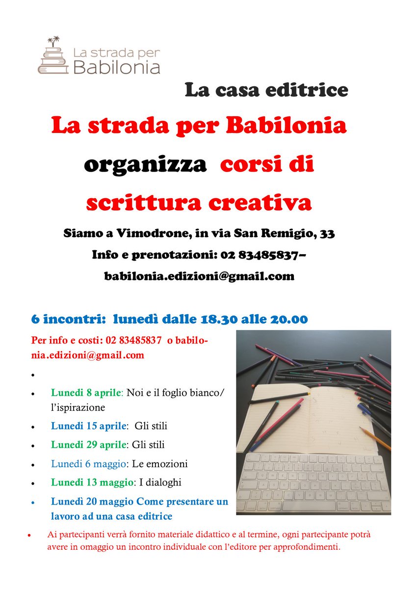 #scritturacreativa #vimodrone #corso #scrivere