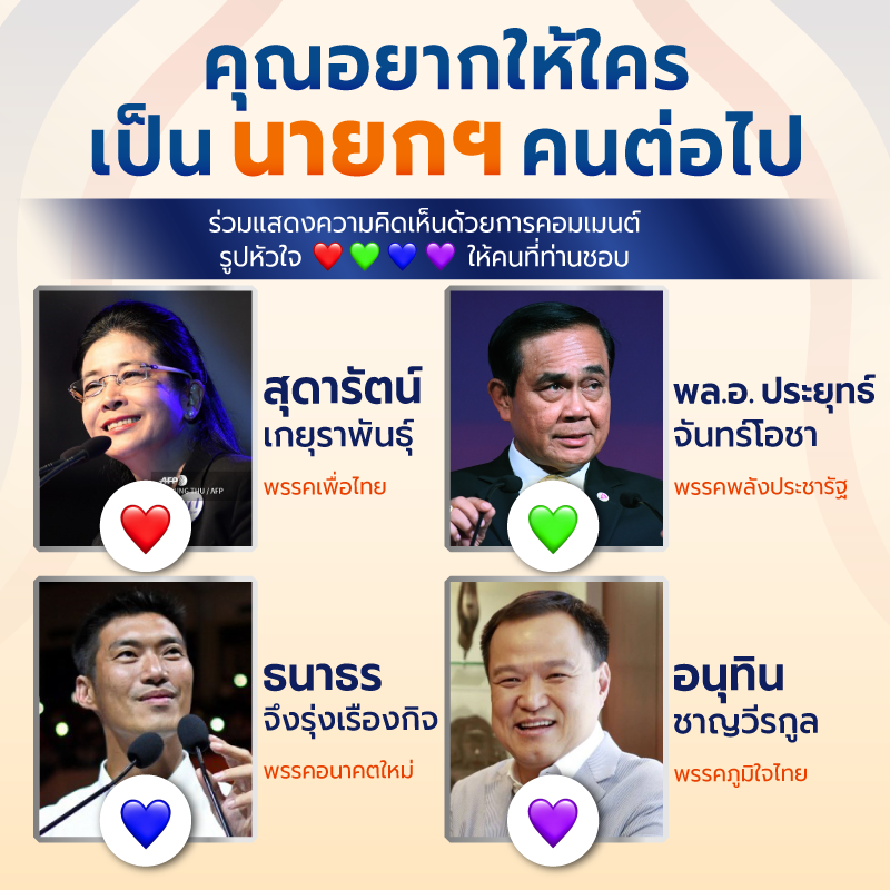 kapookdotcom's tweet photo. ใครจะได้เป็นนายกฯ คนที่ 30 ของประเทศ ยังต้องรอลุ้นกันอีกฮึด ...ว่าแต่เพื่อน ๆ อยู่ทีมไหนกันบ้าง มากดหัวใจคอมเมนต์กันหน่อยเร็วววว
#แตกต่างแต่ไม่แตกแยก นะจ๊ะ 
 
❤️ - ทีมคุณหญิงสุดารัตน์ 
💚 - ทีมลุงตู่  
💙 - ทีมพ่อของฟ้า  
💜 - ทีมอนุทิน

#ThailandElection2019 #เลือกตั้ง62 https://t.co/Qi1uuULlOd