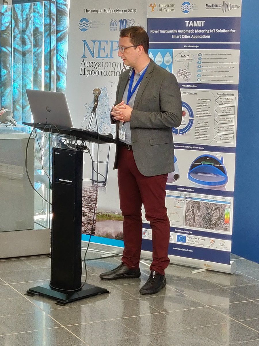 KIOSCoE's tweet photo. On 22/03/2019, the Water Board of Limassol celebrated the #WorldWaterDay2019.  Dr. Demetris Eliades @eldemet , Dr. Nicolas Nicolaou @nicolaoun and Marios Milis @mariosmilis talked about intelligent water networks and water resource management. https://t.co/4yP6I7O6OV