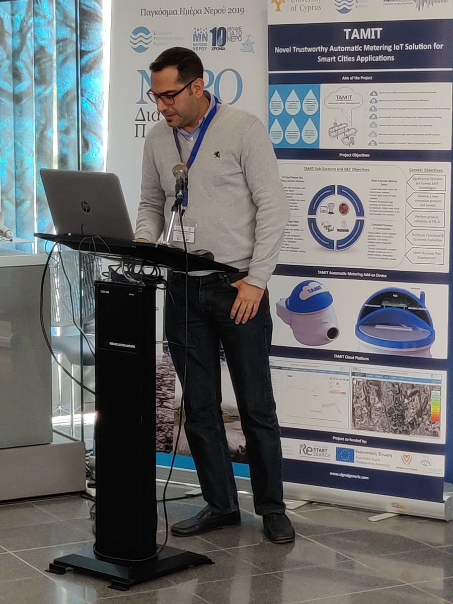 KIOSCoE's tweet photo. On 22/03/2019, the Water Board of Limassol celebrated the #WorldWaterDay2019.  Dr. Demetris Eliades @eldemet , Dr. Nicolas Nicolaou @nicolaoun and Marios Milis @mariosmilis talked about intelligent water networks and water resource management. https://t.co/4yP6I7O6OV