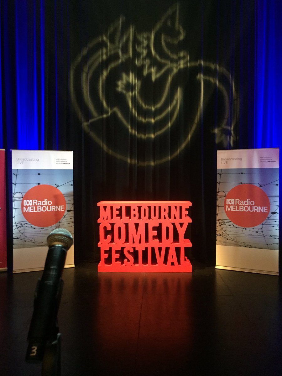abcmelbourne's tweet photo. The stage is set - standby for #ComedyBites with @dontattempt &amp; @Libbi_Gorr 
from @micomfestival https://t.co/QJ8S6jGJcj