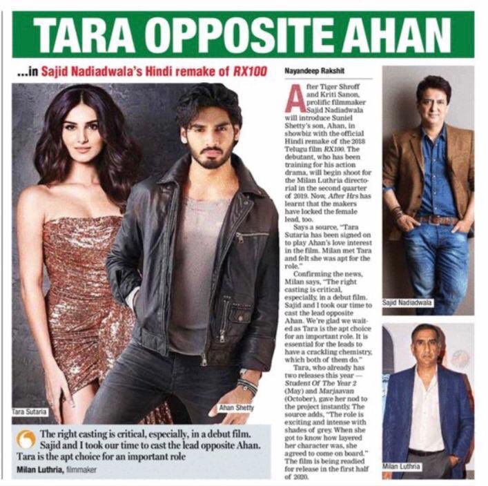SunielVShetty's tweet photo. Picture perfect! Dream team!
Thank you #SajidNadiadwala @WardaNadiadwala @foxstarhindi @milanluthria @rajatsaroraa @NGEMovies thank u for believing in #AhanShetty 
Welcome to the family @tarasutaria__ 
@FTCTalent https://t.co/P51cqO4Jsn