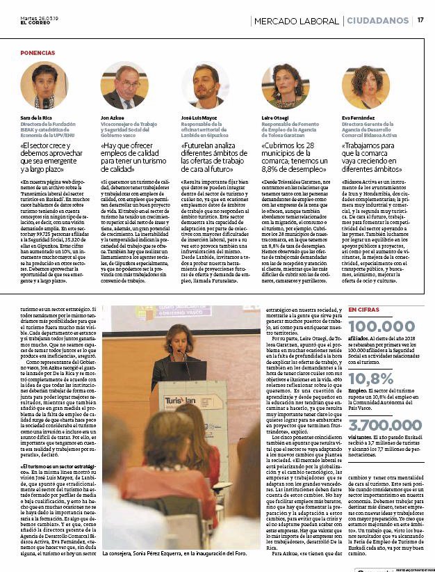 gasteizon's tweet photo. El turismo es un sector estratégico para el empleo en #Euskadi. Ayer en el Foro #Turislan se debatió sobre el empleo de calidad vinculado a este sector.
#empleo #turismo #Euskadi https://t.co/SahPbLzDKD