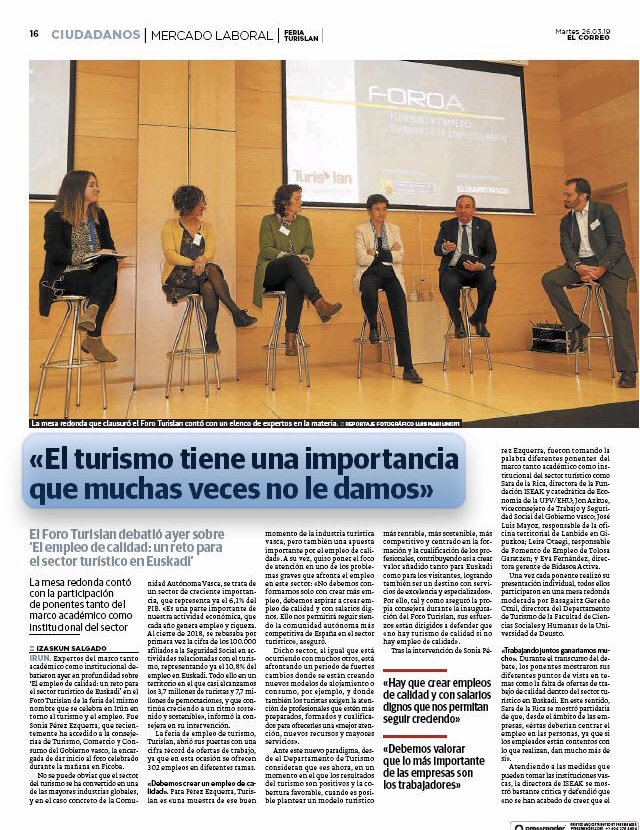 gasteizon's tweet photo. El turismo es un sector estratégico para el empleo en #Euskadi. Ayer en el Foro #Turislan se debatió sobre el empleo de calidad vinculado a este sector.
#empleo #turismo #Euskadi https://t.co/SahPbLzDKD