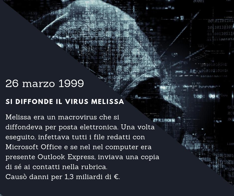 Consulthinkspa's tweet photo. #accaddeoggi #26marzo #1999: #virusmelissa si diffuse. #microsoft dovette sospendere temporaneamente la posta elettronica per arginarne la diffusione. Per saperne di più ➡ https://t.co/KEcG08C4Xw
#attacchiinformatici #cybersecurity #virus #itsecurity #cyberattacks https://t.co/bFkrdSuVvn