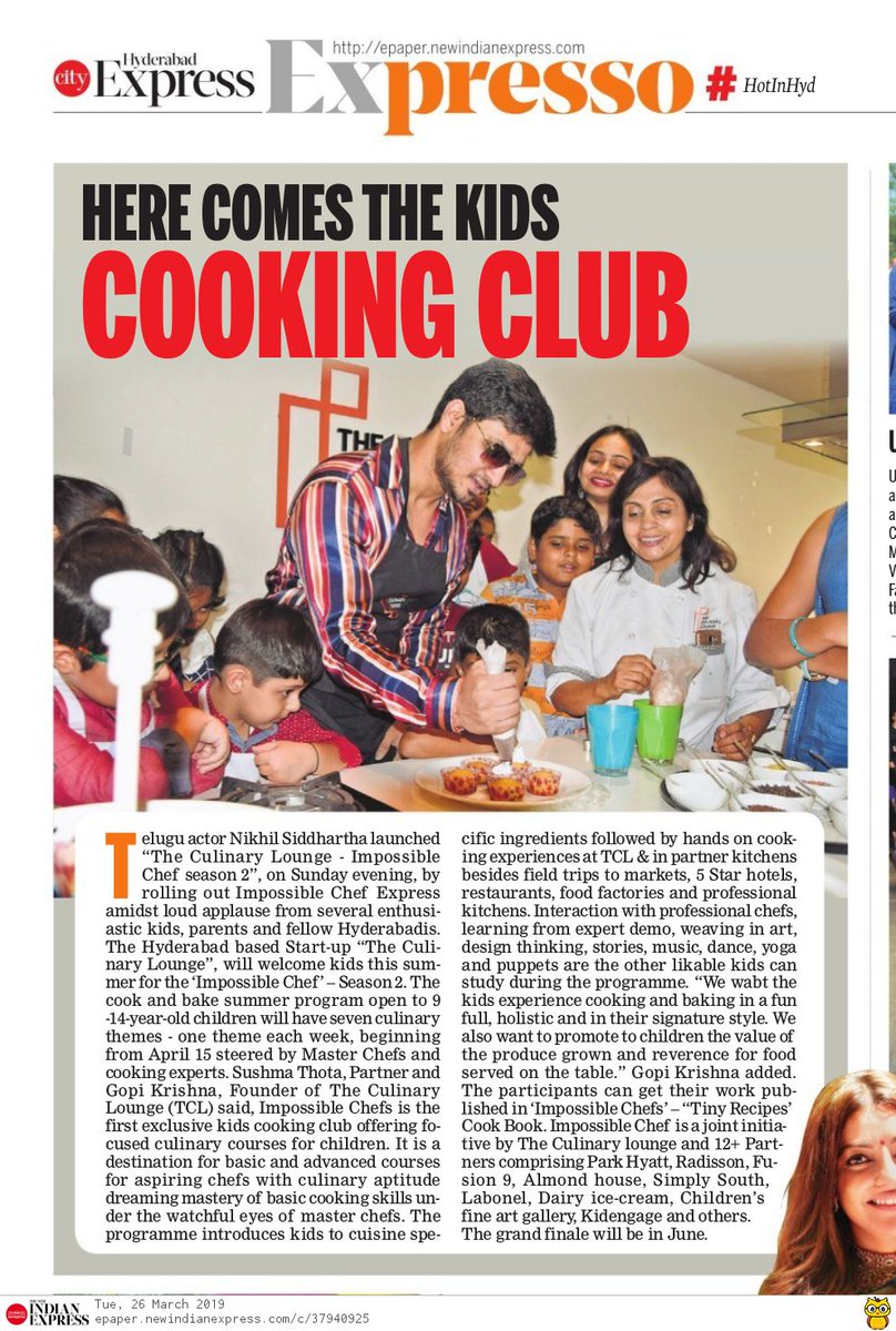 SheelaPanicker's tweet photo. #Summercamp #ImpossibleChefs Cooking Experiences @CulinaryLounge Interaction wit #professional #chefs #field #trips #markets #restaurants #Food #factories #professional #kitchens #weaving #art #designthinking #stories #music #Dance #yoga #puppets learn from #experts https://t.co/TPJKp60YOr