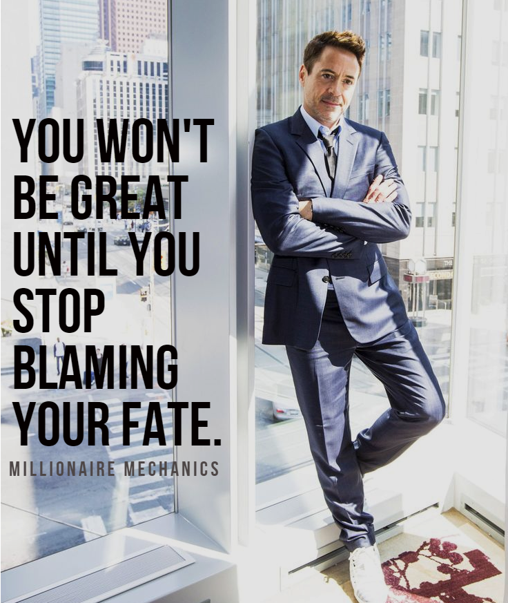 TheMotivator99's tweet photo. Stop blaming.....#TuesdayThoughts @RobertDowneyJr #motivation https://t.co/FbrZNRVud2