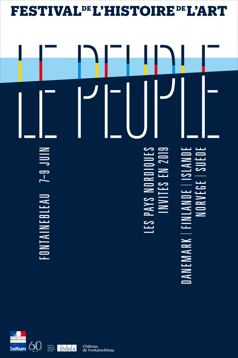 FHA_Festival's tweet photo. En attendant le début de la conférence de presse, découvrez en avant-première l’affiche du #FHA19 ! Réalisée pour la 4e année consécutive par le graphiste Philippe #Apeloig, elle fait le lien entre le thème (Peuple) et les pays invités (Danemark Finlande Islande Norvège Suède) https://t.co/YP76w5ZTFk