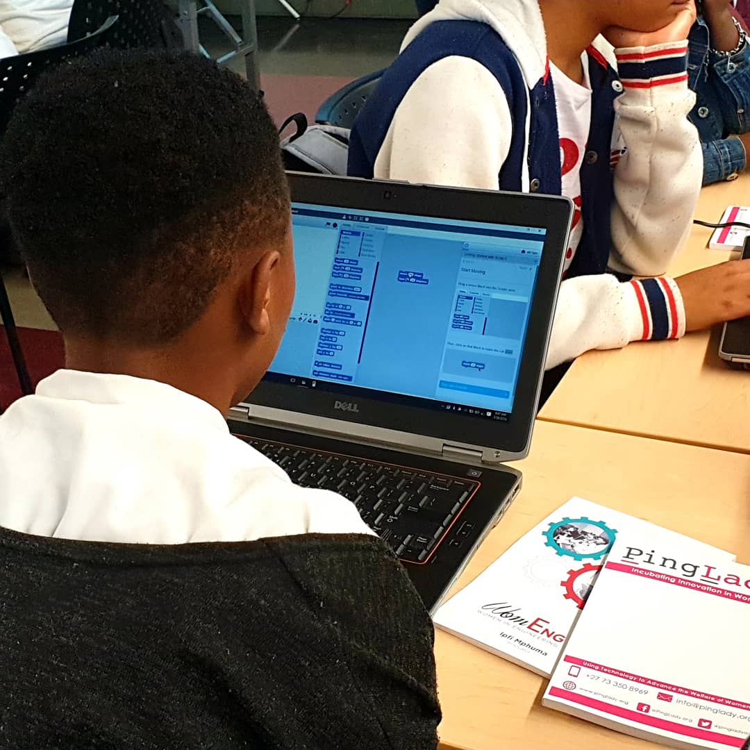 _WomEng's tweet photo. "Why does PingLady focus on women? Because we need more women in the technology industry." - Syson Kunda (@sysonkunda), founder of @pingladyorg. Today PingLady is training our #Innovators to code animations. Who said #STEM can't be fun? @MSIFoundation #TechnovationCamp #STEM https://t.co/RA26h0V7X5