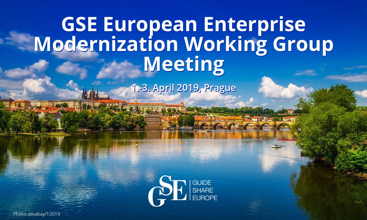GuideShareEurop's tweet photo. Only 6 days left! The GSE European Enterprise Modernization Working Group Meeting will be held in Prague, Czech Republic, from 01-03 April 2019 More informations: https://t.co/xXJemntm6I #GSEwg #guideshareeurope #enterprise https://t.co/EnBKVln6zN
