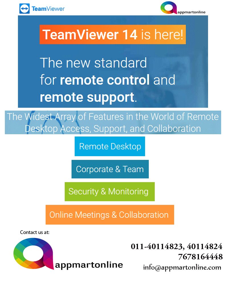 AppmartonlineC's tweet photo. Help Anyone. With Anything. Anywhere! Get your latest TeamViewer with most trusted partner. 
Visit Us - https://t.co/QRvWJHtItJ 
Call Us - +91 767- 8164- 448
Mail Us - info@appmartonline.com
#appmartonline #teamviewer #software #reseller #partner https://t.co/SGNVtrw2PZ