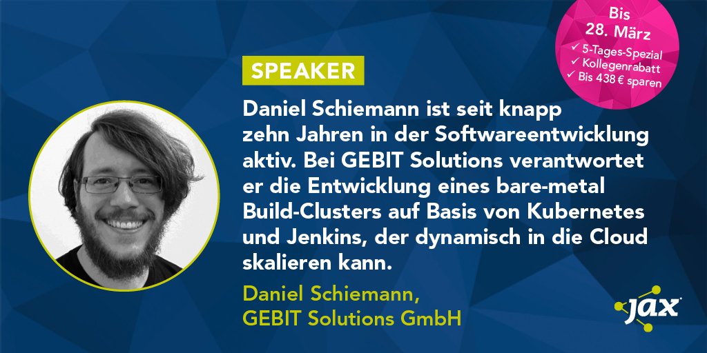 JAX (@jaxcon) on Twitter photo Daniel Schiemann von <a href="/GEBITSolutions/">GEBIT Solutions GmbH</a> als Embedded-Entwickler gestartet, hat er sich schnell umorientiert und viel Erfahrung in der #Java-Backend-Entwicklung gesammelt, dabei aber immer ein Auge auf #Entwicklungsinfrastruktur gehabt.
>> ow.ly/IGtn30o6jRH Daniel Schiemann von <a href="/GEBITSolutions/">GEBIT Solutions GmbH</a> als Embedded-Entwickler gestartet, hat er sich schnell umorientiert und viel Erfahrung in der #Java-Backend-Entwicklung gesammelt, dabei aber immer ein Auge auf #Entwicklungsinfrastruktur gehabt.
>> ow.ly/IGtn30o6jRH