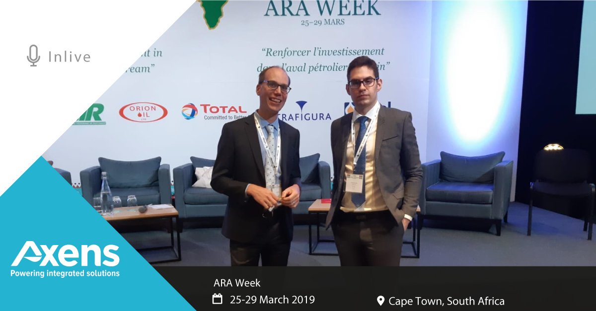 AxensGroup's tweet photo. "Staying Competitive in the post-2020 era through Technology and #DigitalSolutions" by our experts, Nicolas Menet & Dimitrios Dendroulakis at #ARAweek in South Africa πΏπ¦ @info_ara https://t.co/wZMKLjr3E1