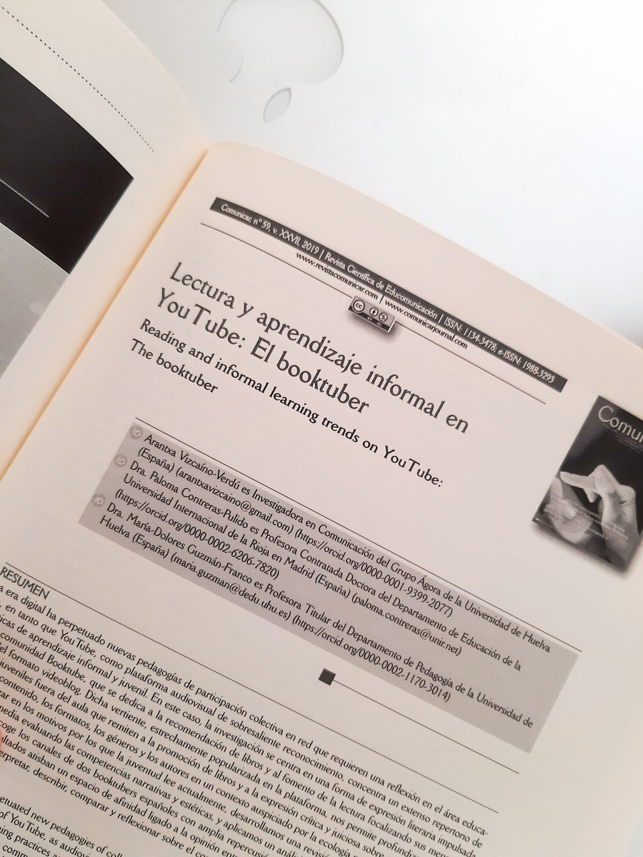 ¡Ya está disponible el artículo sobre #Booktubers de <a href="/pigeoncp/">Paloma Contreras-Pulido</a>, Mariló Guzmán y esta servidora en <a href="/Rev_Comunicar/">Revista Comunicar</a>! ☺ Podéis consultarlo aquí ▶️ doi.org/10.3916/C59-20…