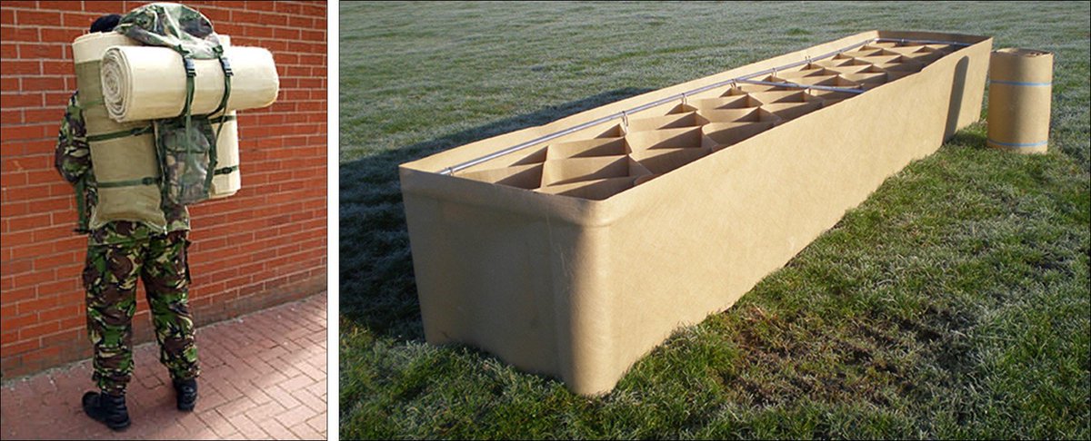 The Defencell M1 weighs less than 10kg but can be used to form a barrier that is equivalent to over 300 sandbags/19