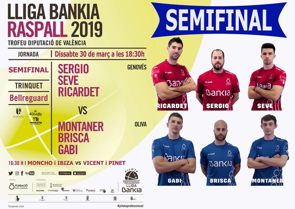 ZurdoPilota's tweet photo. 🗓️ PROGRAMACIÓ SETMANAL🗓️
🏟️ZURDO DE BELLREGUARD🏟️
#DijousRaspallPRO
#DissabteSemiLligaRaspall
#DiumengeSemiLligaEiC
#RaspallElit #EiCElit 
#pilotaprofessional
#amblapilotaprofessional
#pilotavalenciana #pilotamola
#TardeosElZurdoPilota https://t.co/Yjzzk7qT0c