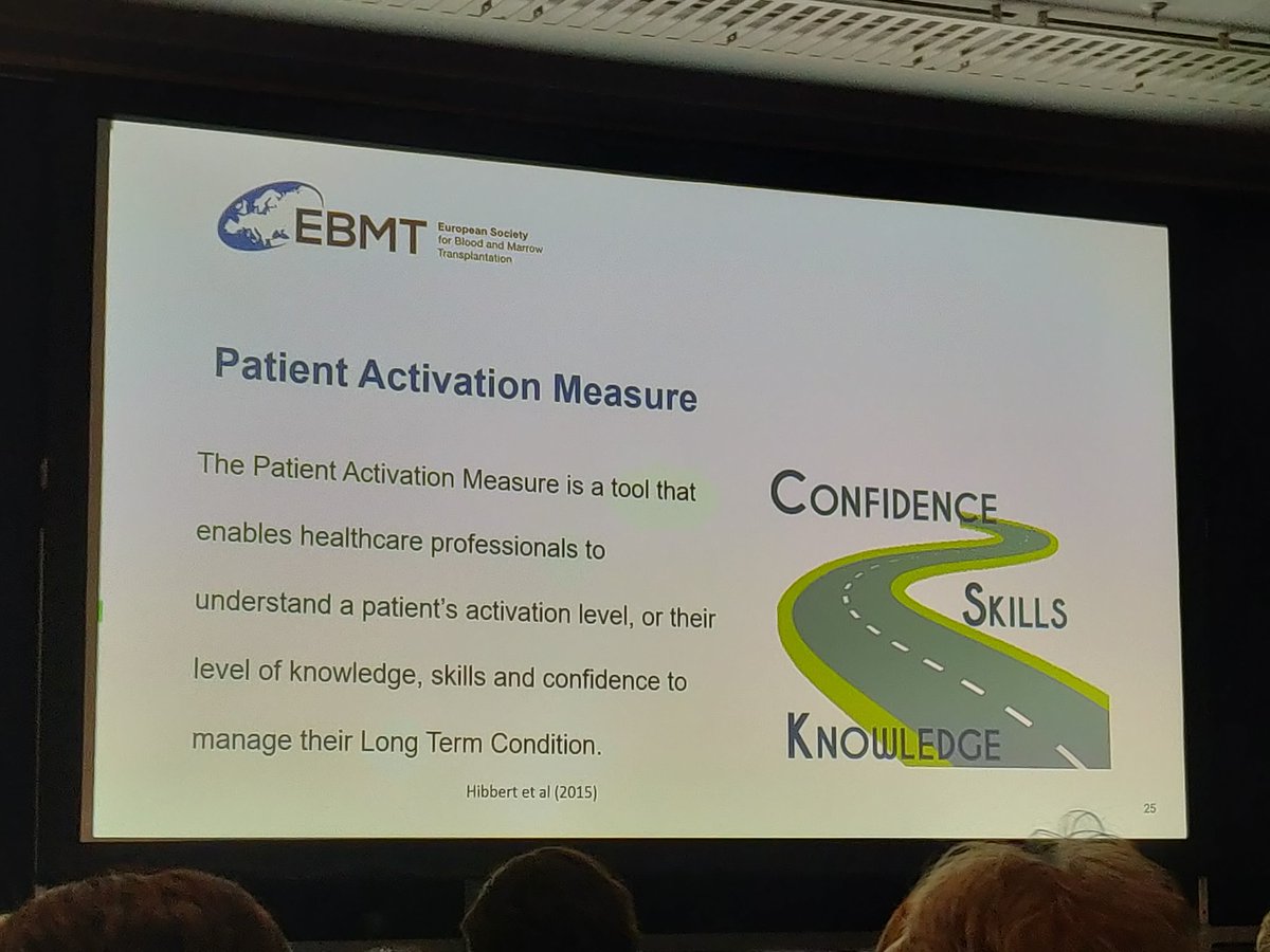 TheEBMT_Nurses's tweet photo. Natalie Doyle @nataliedoyle99 is here from the UK talking about living with cancer and beyond. There is a growing focus on HCPs and patients collaborating. The chronic care model: engaging patients in decision-making. #EBMT19 #SharedLearningEBMT #nurse https://t.co/jZEl3MB1J7