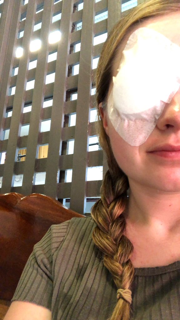 Ashleigh_NHS's tweet photo. Out here in Thailand and had trouble with my eye - a doctors appt, rinsing off my eye, 2x eye drops and an eye patch cost me £73! #thankfulfortheNHS #imokreally #oneeyedwilly https://t.co/0qAxVXMklW