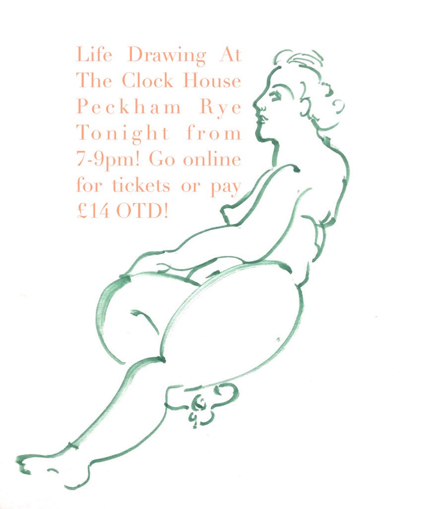 TONIGHT! ALL NEW LIFE DRAWING CLASSES AT THE CLOCK HOUSE PECKHAM RYE! £14 cash on the door or get tickets on our website
@the_clockhouse 
#lifedrawing
#artclass
#lifedrawingatthepub
#activities 
#londonworkshops
#classes
#drinkanddraw
#southeastlondon 
#peckhamrye 
#eastdulwich