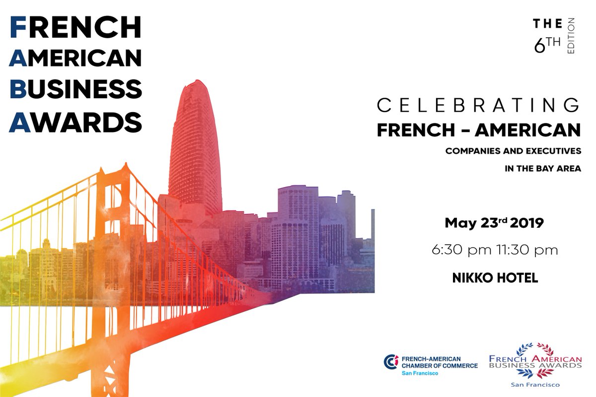 We are pleased to be supporting the 6th annual ceremony of the French-American Business awards that will take place on May 23rd 2019! 
The event of the year bringing together the French-American Business community of Northern California!
Register here: thefaba.com
