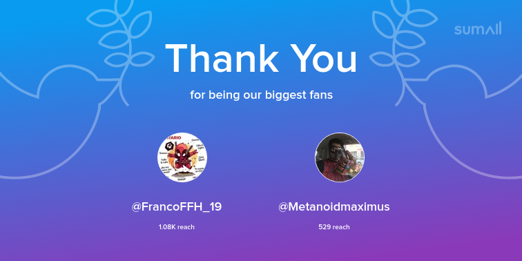 Fernand51247392's tweet photo. Our biggest fans this week: @FrancoFFH_19, @Metanoidmaximus. Thank you! via https://t.co/lIx7zq251i https://t.co/wEIxDiJNVQ