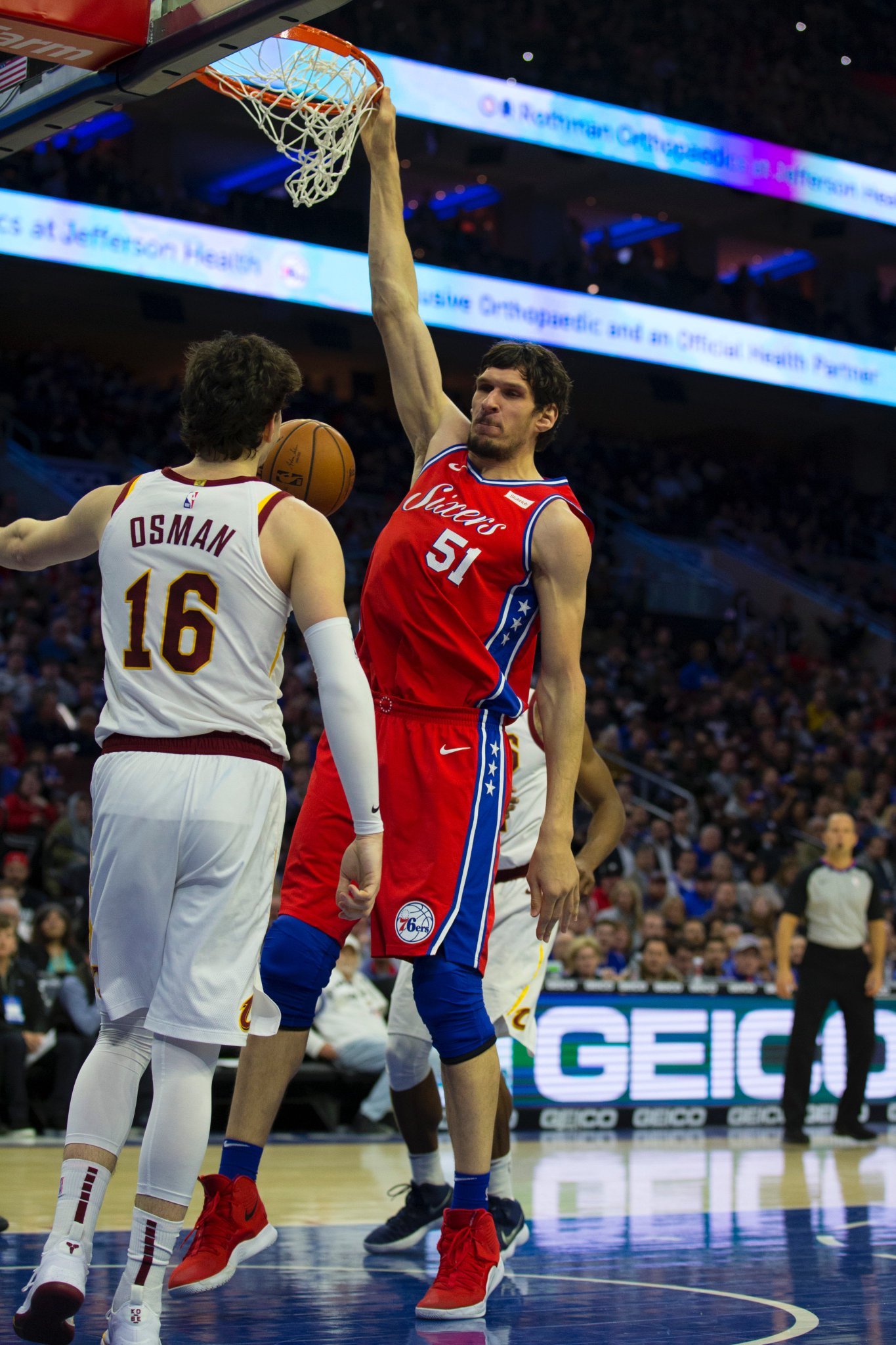 Boban Marjanovic. He ain't pretty but Huge Hands and a Huge Body.