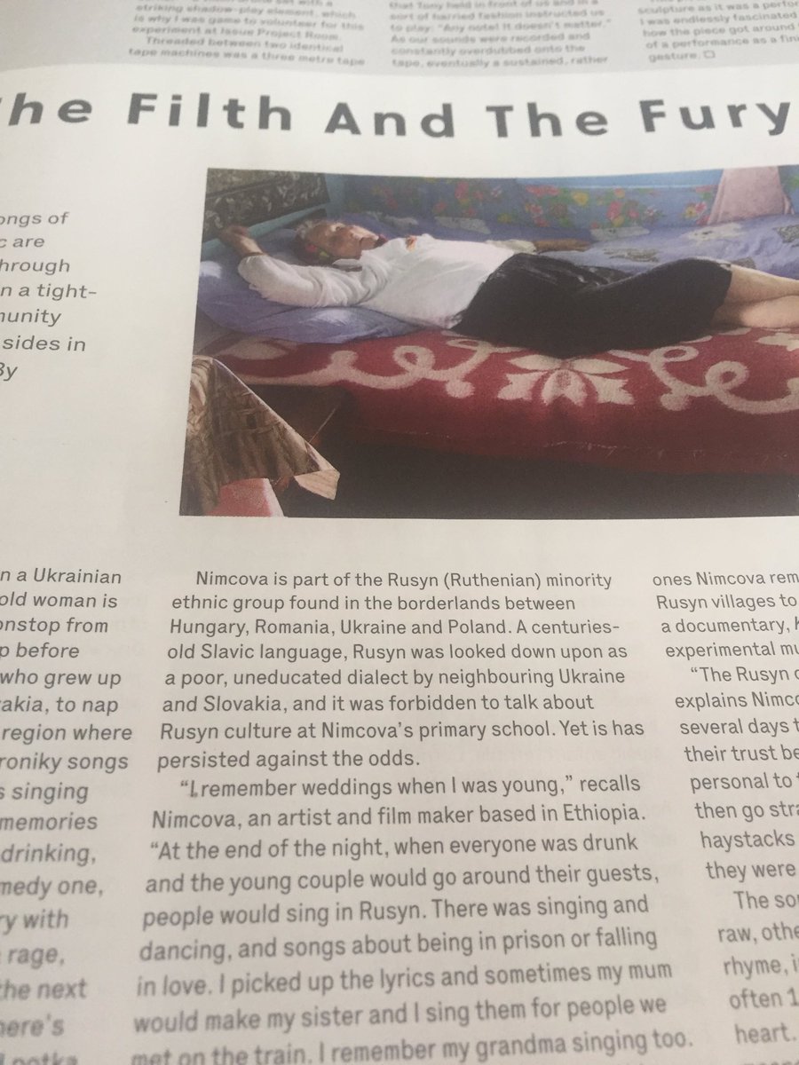 claire_sawers's tweet photo. First saw ‘Khroniky’ @SSWLumsden + loved it. Wrote about it for @thewiremagazine’s April issue, which meant chatting to @lucianimcova + @muckle_mouth about their travels in Ukraine to record gossipy, defiant, filthy, drunk + bloody funny Rusyn folk songs 💔 https://t.co/FodOOgSFwy