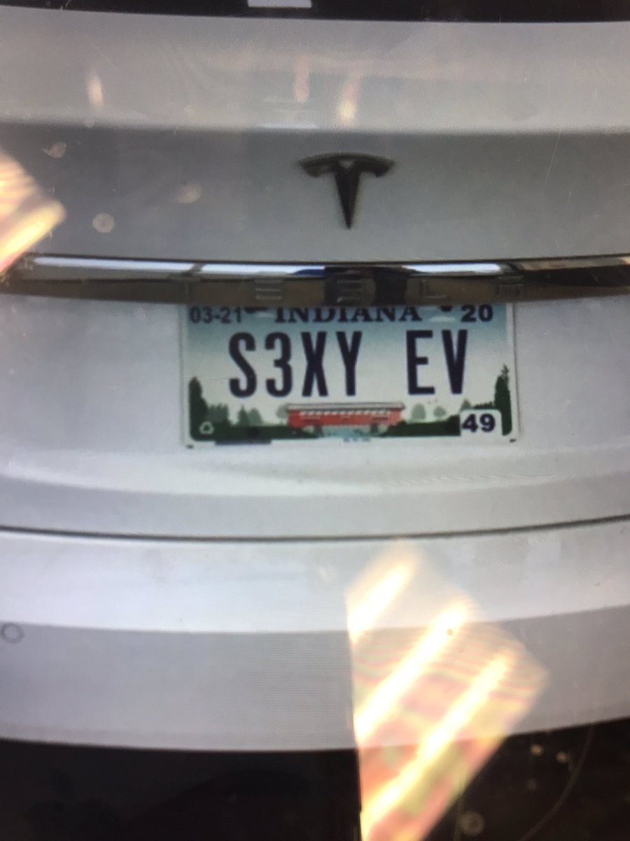 indydenise's tweet photo. @elonmusk Best license plate I’ve seen yet #Tesla https://t.co/Iuj6KShAE3