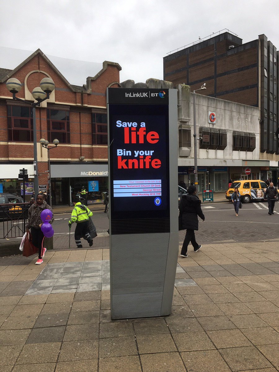 Great to see <a href="/WMPolice/">West Midlands Police</a> visibly tackling knife crime in the City. Really powerful message that needs to be seen