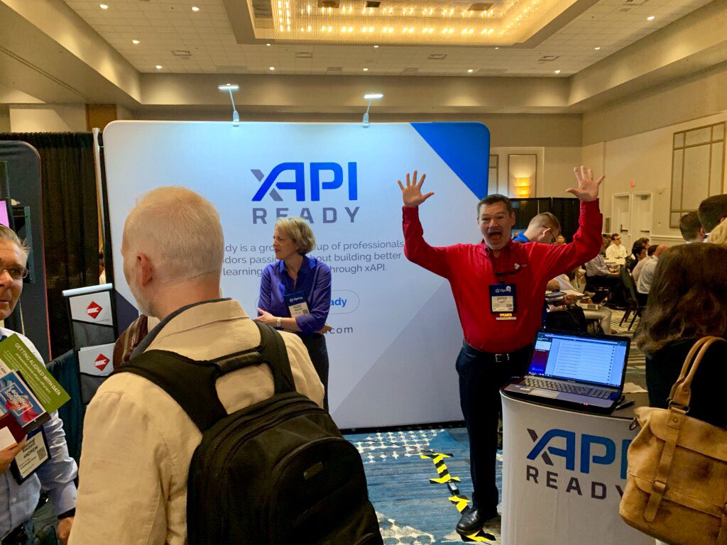 RISC_Inc's tweet photo. .@AWerkenthin is xCited about all that’s possible with #xAPI! Stop by the @xAPIReady booth to chat with him. Ask him what spaced learning is all about! #LSCon #cmi5 #xAPIready https://t.co/RnH224nE1Z