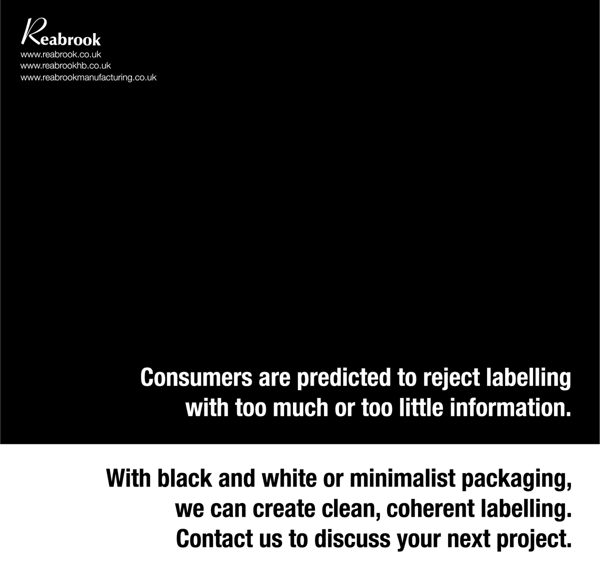 ReabrookLimited's tweet photo. There are a variety of ways to create inspired, legible labelling. For more information visit: https://t.co/Hpu7LGuj0B
#cleanlabelling #packaging #Ukmanufacturing https://t.co/DaNroTHdAd