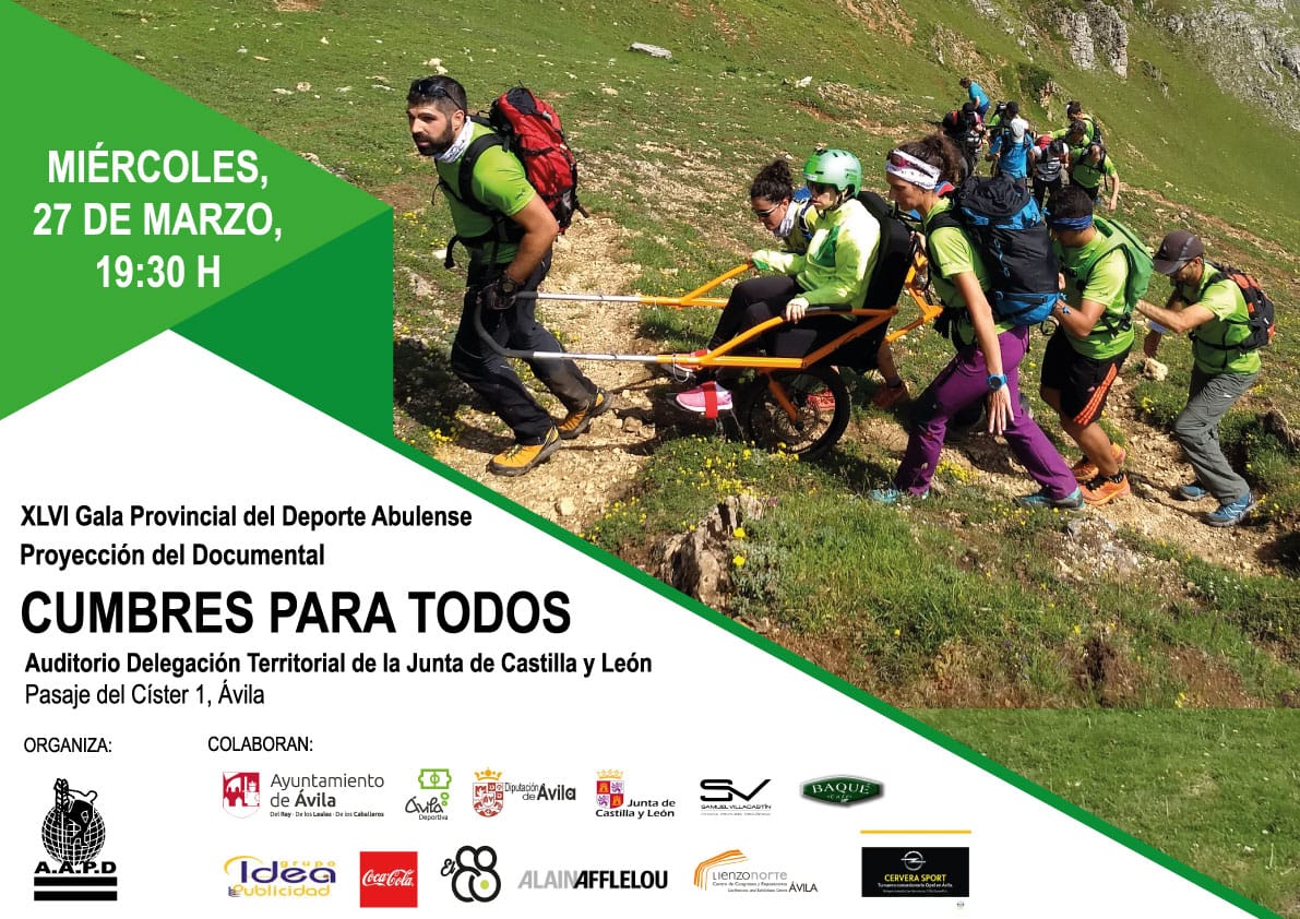 Esfuerzo, ayuda, tesón, superación. Palabras siempre presentes en el deporte. También en el documental 'Cumbres para todos'. ¿Te lo vas a perder? 📽️ Este miércoles, a las 19'30 horas, en Auditorio de la Delegación Territorial de la Junta de Castilla y León #GaladeldeportedeÁvila