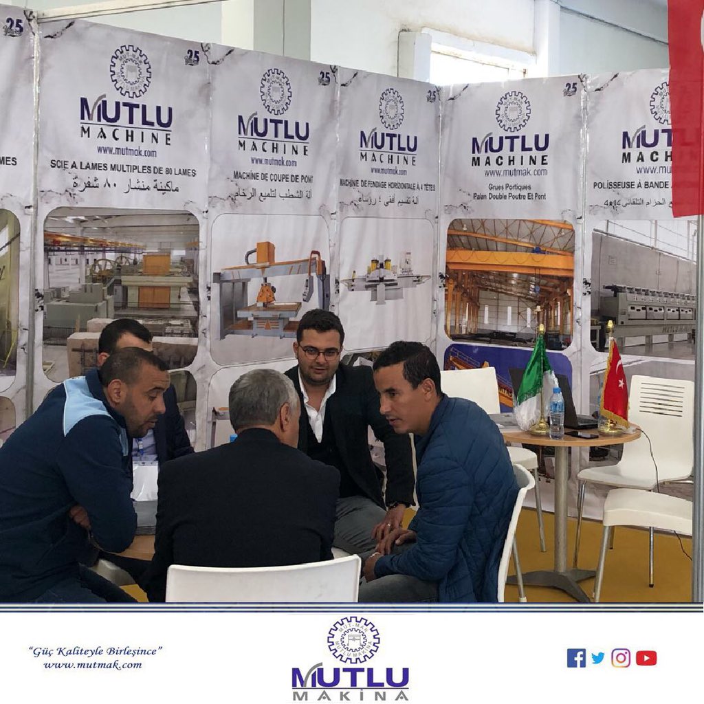 MutluMakina's tweet photo. Cezayir 22.Batimatec 2019 Fuarımız tüm hızıyla devam ediyor. Tüm misafirlerimizi standımıza bekleriz.
Notre Foire est encore continue bien. On est vous attendre chez nous a la halle du Behdja B.
#batimatec #algeria #turkey #mutlumakina #mutlumachine #marbre #marble #machine https://t.co/RtmFdOenlm