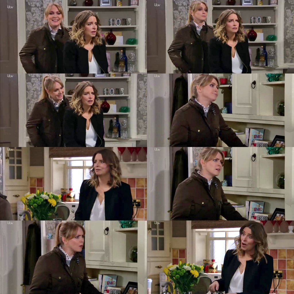 Parkiewolf's tweet photo. 19/3/19 P1 - The way Vanessa looks at Charity in these scenes are so soft &amp; loving🥰 Vanessa calling Charity a "buffet snob" &amp; her eye roll at Charity's excuses had me in stitches🤣 loved the scene with Rhona too

#CharityDingle #VanessaWoodfield #Vanity #VanityFamily #Emmerdale https://t.co/YSae9m4iPh