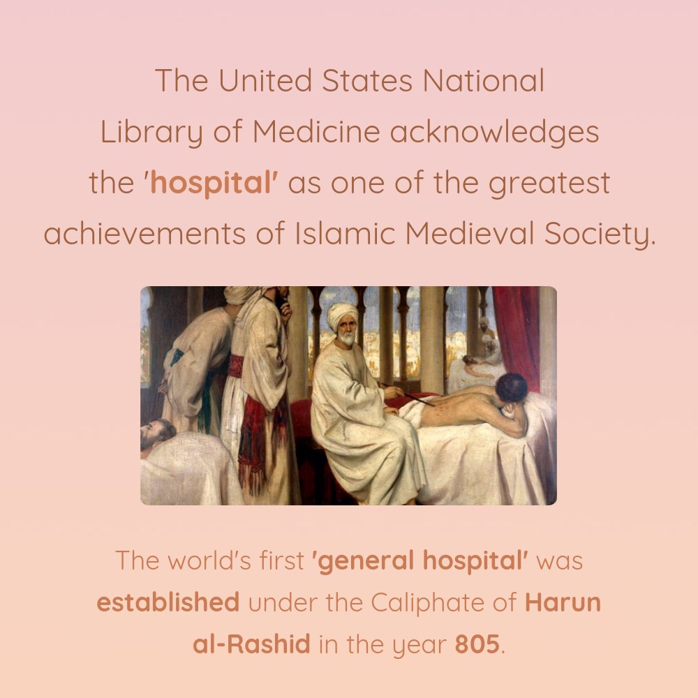 qahlami's tweet photo. The United States National Library of #Medicine credits the hospital as one of the greatest achievements of #Islamic Medieval Society. Medical centres flourished in the East prior to the 800s but the first time a hospital was developed with wards and compartments was then Baghdad https://t.co/a255tbzomd