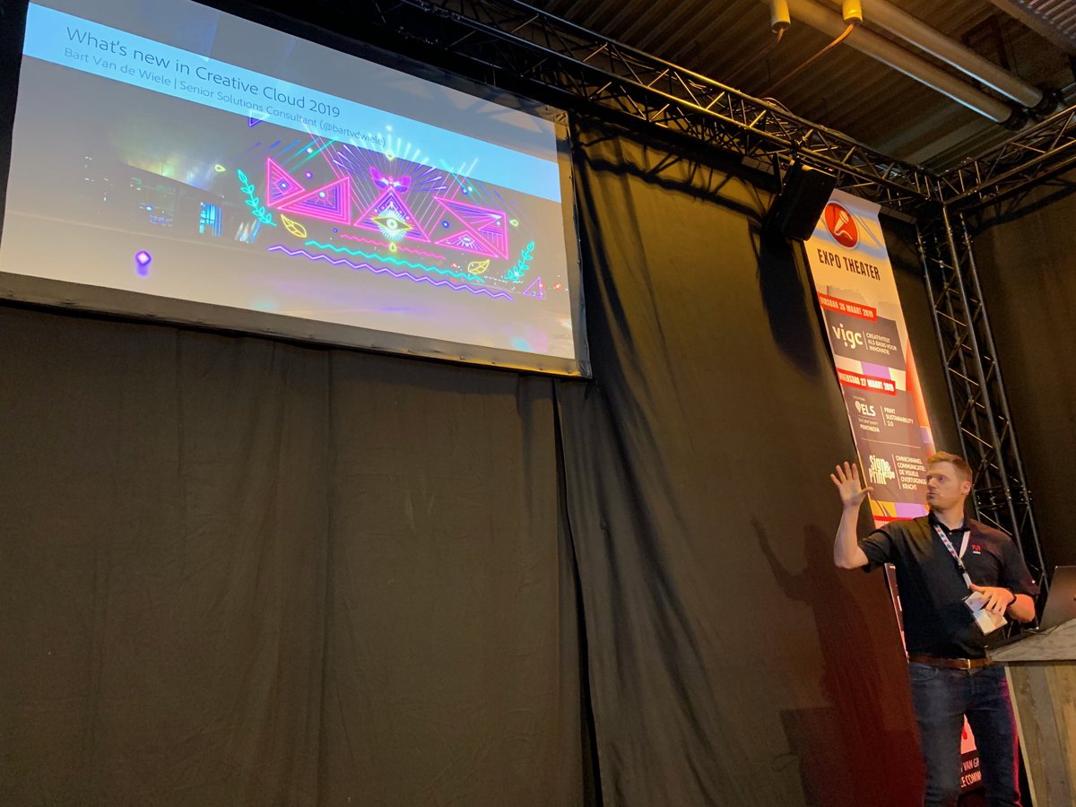Up next: ⁦<a href="/BartvdWiele/">Bart Van de Wiele</a>⁩ rond nieuwigheden in Adobe Creative Cloud (CC) 2019 op het kennisplatform van #signprintexpo ⁦<a href="/AdobeBelgium/">Adobe Belgium</a>⁩