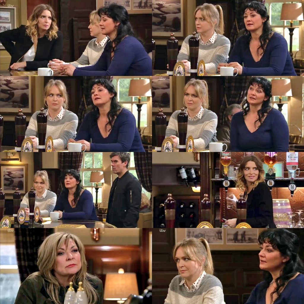 Parkiewolf's tweet photo. 19/3/19 P3 - The feistiness of Charity, Vanessa &amp; Moira against Kim was such a power moment. Charity's lil smirk at Moira mocking Kim was so funny &amp; cute 🤣 Definitely want to see more scenes of this trio 🙏

#CharityDingle #VanessaWoodfield #Vanity #VanityFamily #Emmerdale https://t.co/7AbIxf0AT0