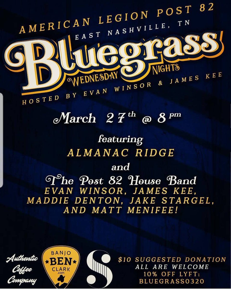 AlmanacRidge's tweet photo. Tomorrow! #bluegrass #livemusic #nashville https://t.co/PxRy9D1s6B