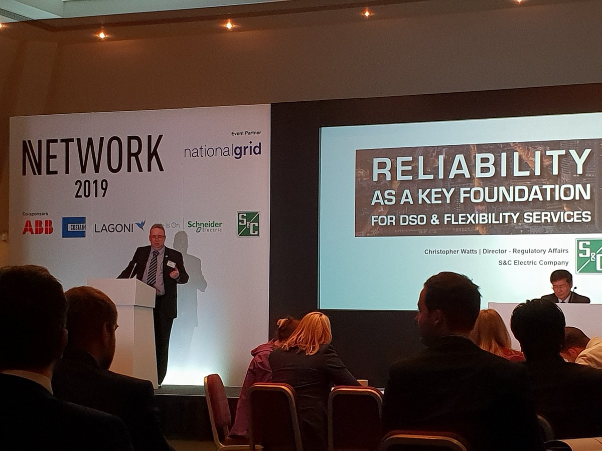 network_mag's tweet photo. Expert #electricity network insight from Chris Watts @SandC_UK, speaking in Network Forum's flexible networks stream #energy #power #network19 https://t.co/vUgMId7dgi
