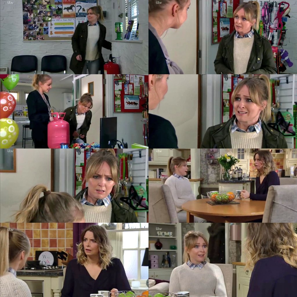 Parkiewolf's tweet photo. 20/3/19 - Loved how cunning Charity &amp; Vanessa were stopping Belle going abroad 🤣 Charity's "I owe you" &amp; kissing Vanessa by surprise was just stunning 👑 Our deserved first kiss of 2019🙏
The power Vanity have🥰

#CharityDingle #VanessaWoodfield #Vanity #VanityFamily #Emmerdale https://t.co/XHF24NHiRq