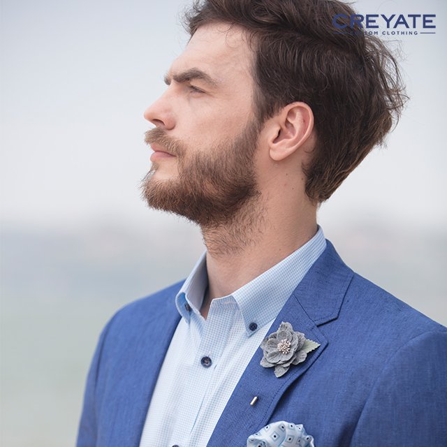 Creyate's tweet photo. The Statement. Coolant. 
CREYATE’s custom linen suit. Paired with an open weave shirt and playful accessories. Makes its way to your holiday essentials list. In an endless array of spring-friendly colors from salmon pink to brushed blue.
#creyate #menswear #suits #linen #holiday https://t.co/XPmjmQfqip