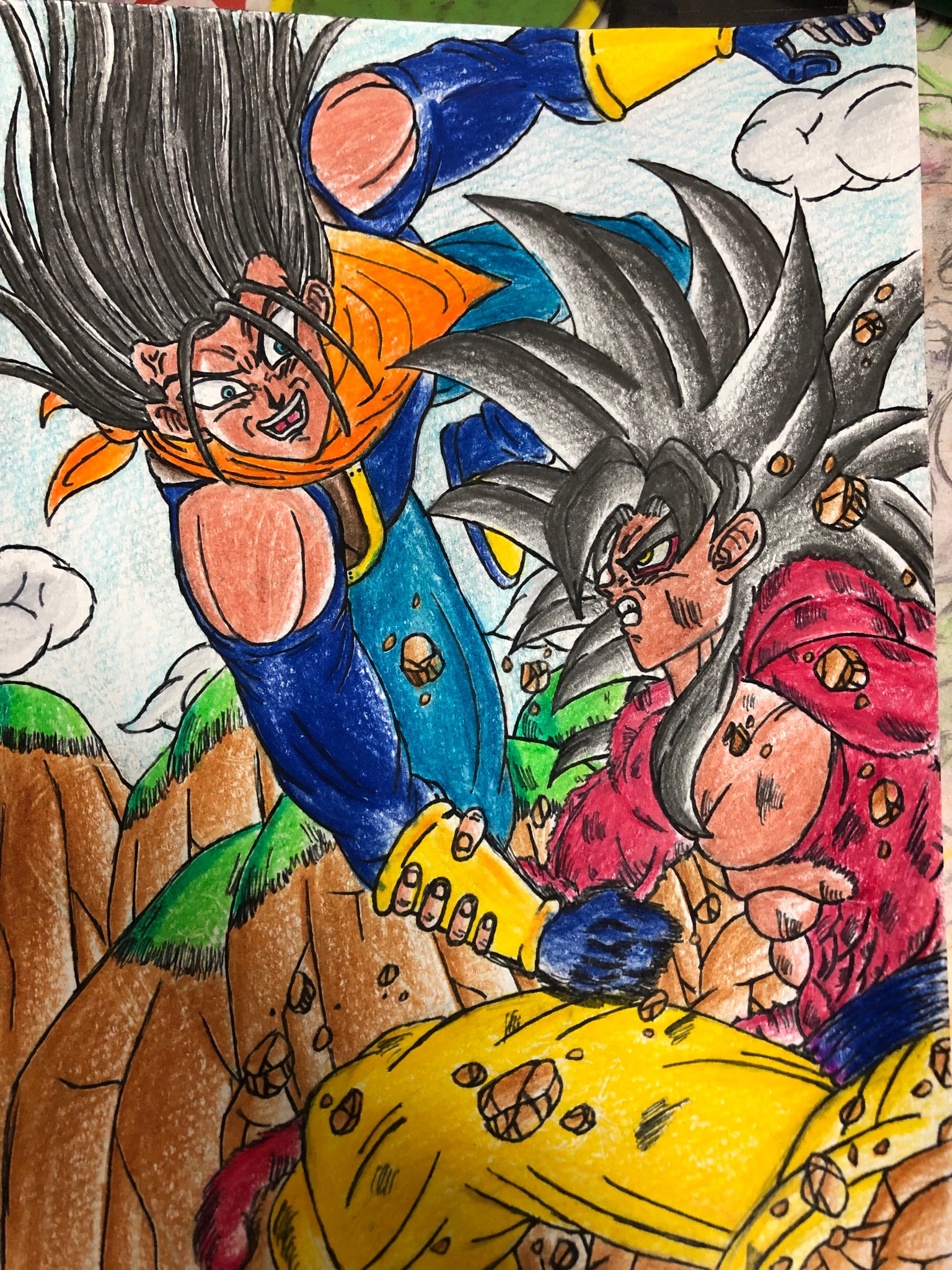 ドラゴンボールGT セル画　孫悟空　超17号 ドラゴンボールGT MATCH MAKERS 超サイヤ人孫悟空（VS超17号