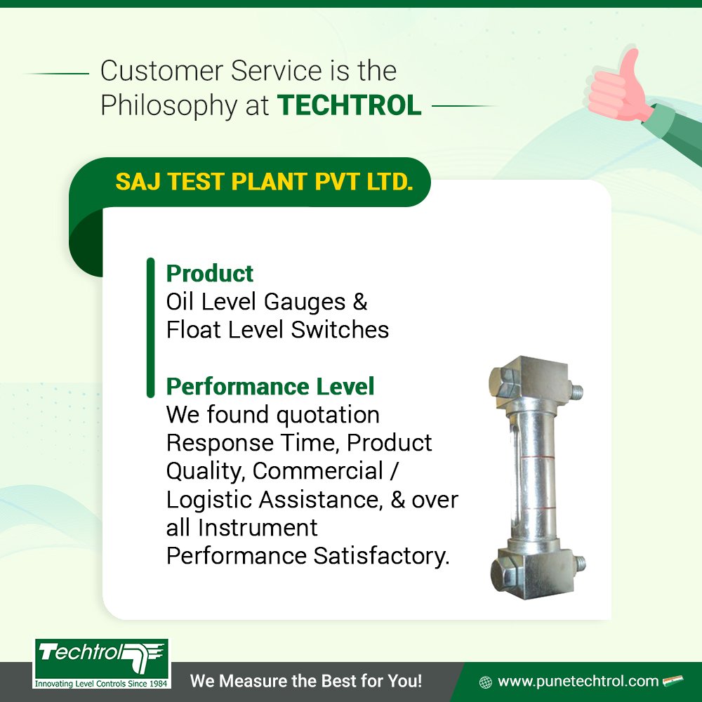 PuneTechtrol's tweet photo. Happy customers are the best proof of our quality! Our work is admired by clients. - Saj Test Plant Pvt Ltd
https://t.co/QBTMrIc6ft
#customersatisfaction #CustomerService #business #client #ClientSatisfaction #Techtrol #levelMeasurement #wemeasurethebestforyou https://t.co/tXGD2ZD9NL