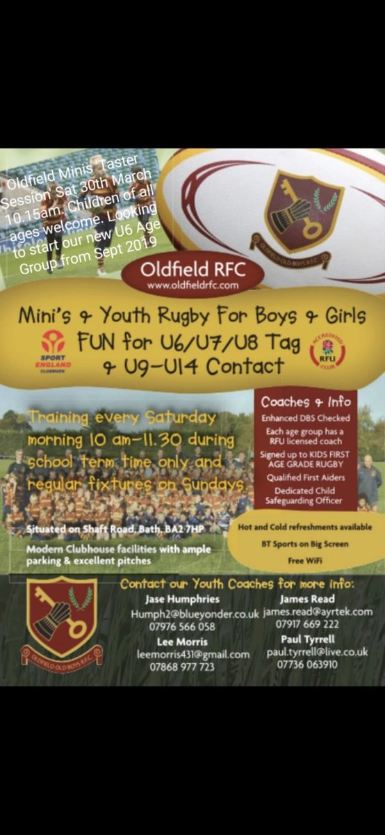 On the weekend we host our Minis Taster Session. This Saturday the 30th of March for our new U6 age group. Please do come along from 10:15am!