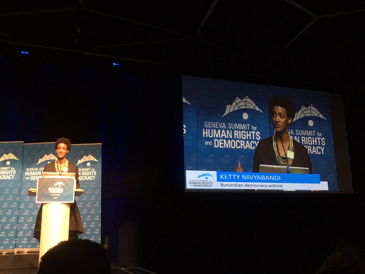 “However long the night, the #sun always shines in the morning”
Thank you <a href="/kettynivyabandi/">Ketty Nivyabandi</a> for your inspiring words at #GS19 #Geneva #Summit for #HumanRights and #Democracy
 
#FreeOurGirls