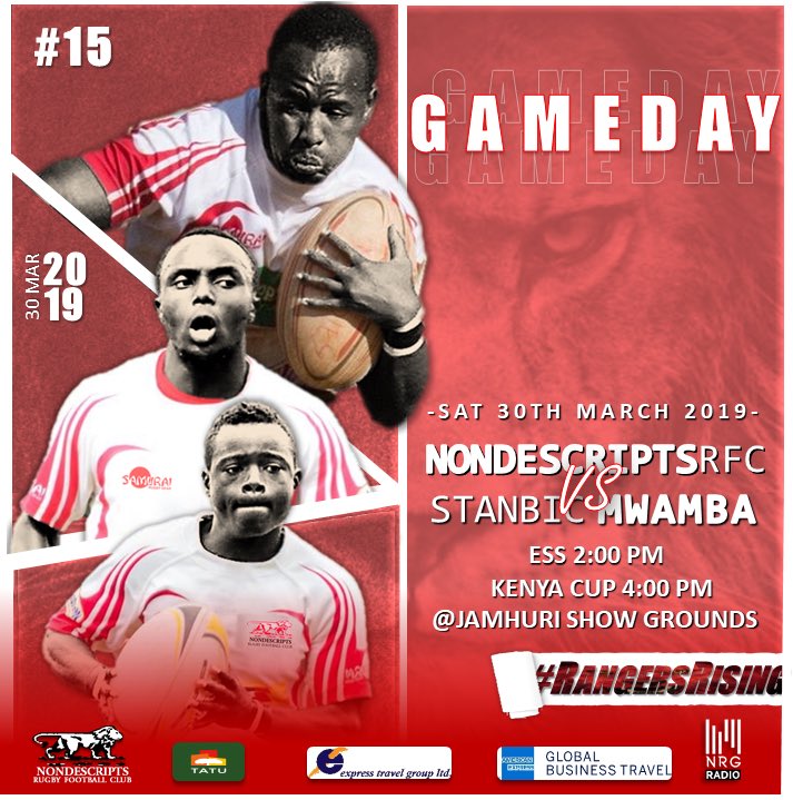 Nondies's tweet photo. This Saturday we face @MwambaRFC at the Jamhuri ASK Showground as from 2:00PM to 6:00PM As we seek to bounce back to winning ways.. Tell a friend to tell a Friend..🔴🔴
#nondiesrugby #madeofred #rangersrising #redlion #tatucity #nrgradio #hemingwayscollection https://t.co/INKUTvkv5J