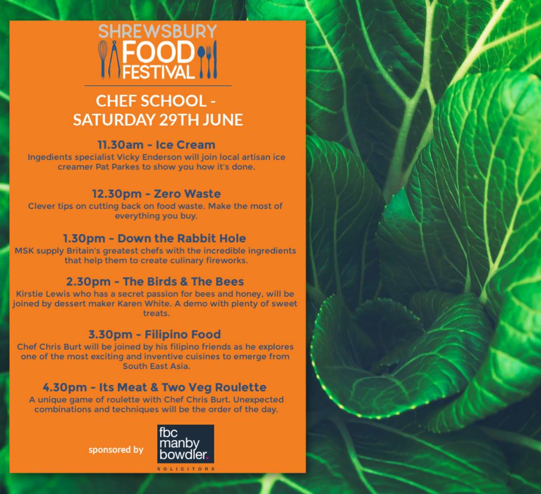 chrisburtchef's tweet photo. Wow here's Our Line Up for the @FBCManbyBowdler Chefs School @shrewsfoodfest - @ShropsIceCream @MonkeyLewis1 @KarenWhiteFood @leo_kattou @simpsons_rest @YnyshirRest @garethwardchef @MrNickKnowles @toyahemily_ @setonaikai_uk @chefliamjames @Alternativemeat @Luker_Chocolate https://t.co/MLBXxXL1PX