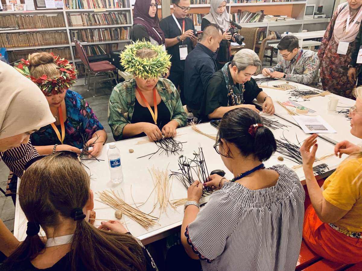 ifacca's tweet photo. @CreativeNZ invites the international community to share words, images and videos of creative expression using #CreateAroha, to serve as reminders of the power of the arts and its impact on individual and collective wellbeing. 
📷: #ArtSummitKL delegates weaving together https://t.co/MiTgfGFNWr