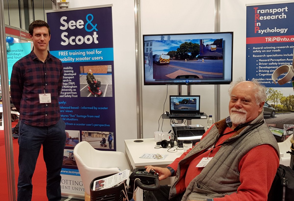 ntuTRIP's tweet photo. Come and find out about our free, evidenced based online training tool for mobility scooter users - Stand N7143 #Naidex45 https://t.co/N0nVRsVSH9
