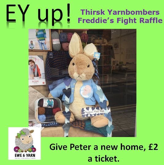 EweAndYarn's tweet photo. Come and Support #FreddiesFight in #Thirsk by buying a £2 raffle ticket at #eweandyarn this week and give Peter a new home #raffle #peterrabbit @minsterfm @BBCYork @joncowap https://t.co/FgRdmXa3eF
